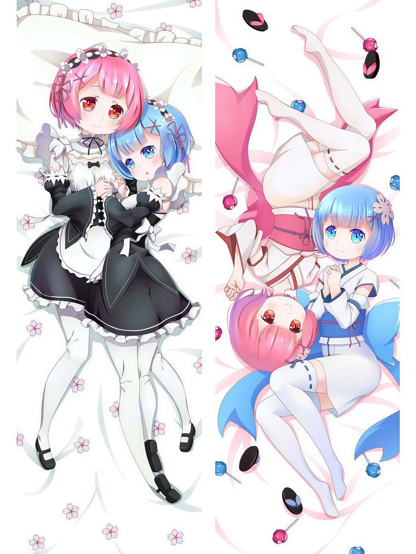Rem Body Pillow --- Rem and Ram chibi